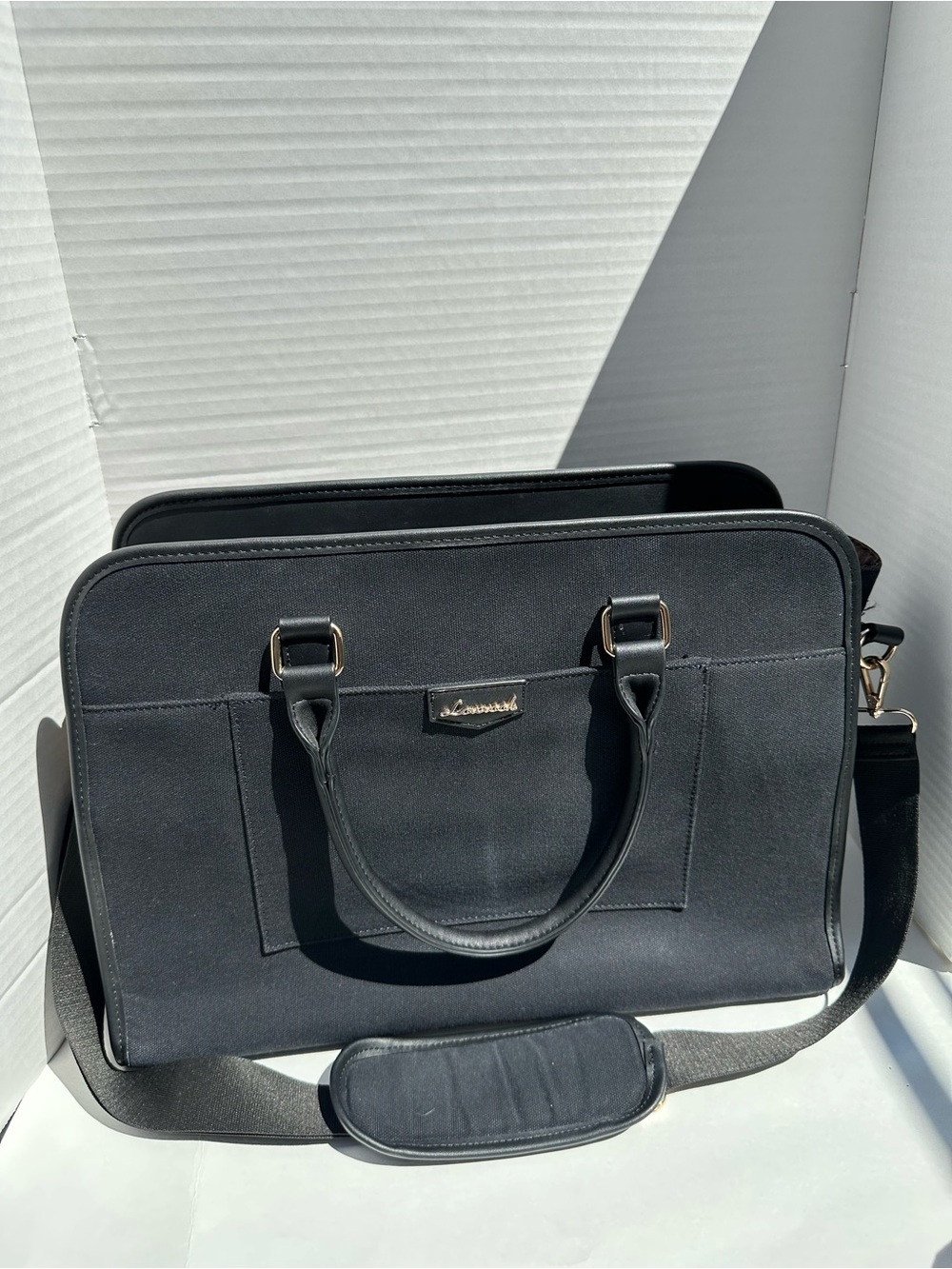 LOVEVOOK Laptop Tote Bag for Women 15.6 Inch Waterproof PU Leather Computer Bags